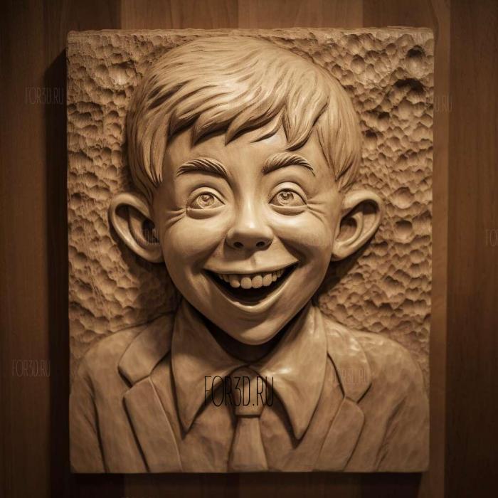 Alfred Neuman 4 stl model for CNC